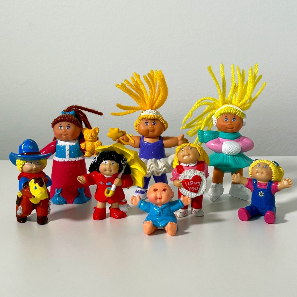 Vintage 80s 90 Cabbage Patch Kids PVC Figurines Set of 8 (18B)